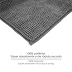 Alfombra baño poliéster chenilla 50x80 cm gris.