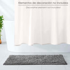 Alfombra baño poliéster chenilla 50x80 cm gris.