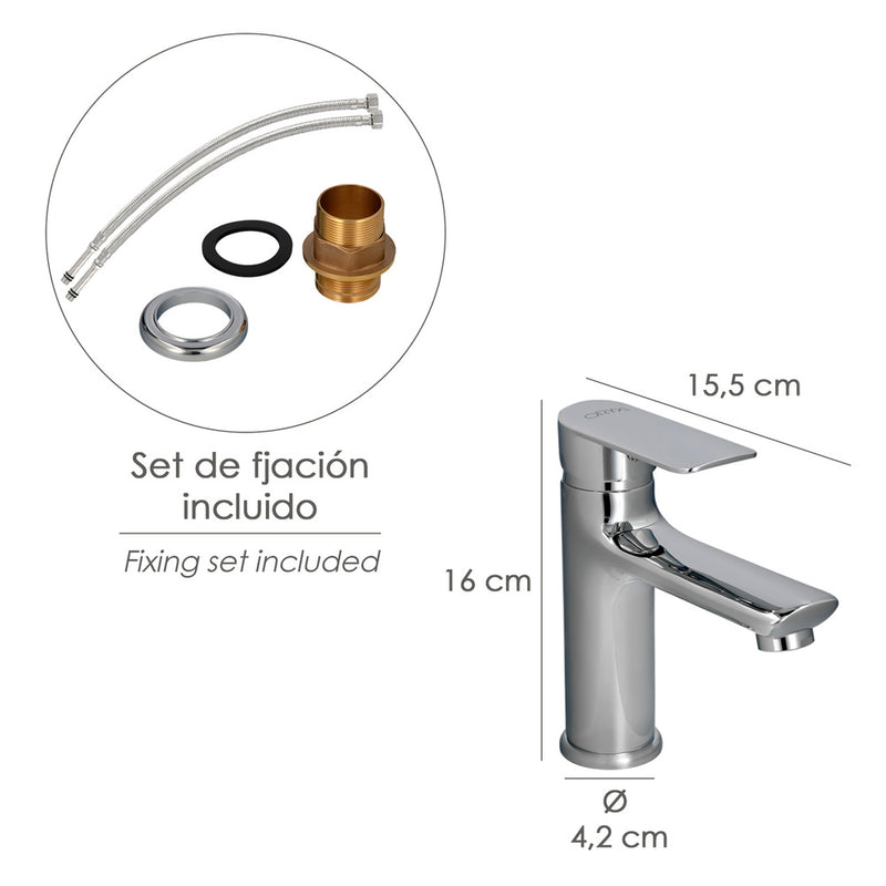 Monomando lavabo "hamburgo" grifo baño, grifo encimera, grifo cocina, grifo mezclador. cartucho ceramico ø 35 mm