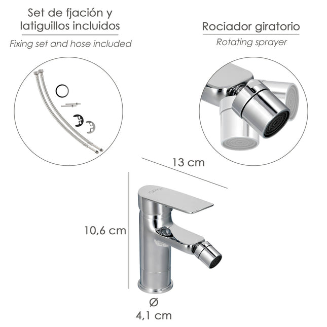 Monomando bide "hamburgo" grifo baño, grifo encimera, grifo cocina, grifo mezclador. cartucho ceramico ø 35 mm