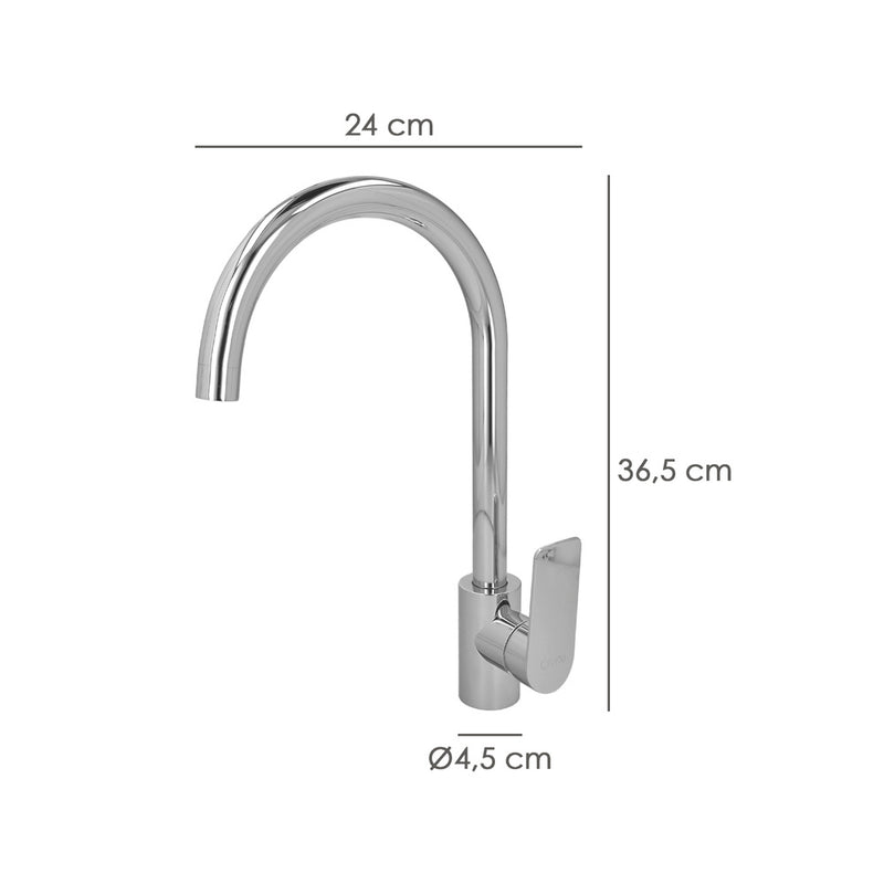 Monomando "hamburgo" fregadero instalacion fácil. cartucho cerámico de 35mm