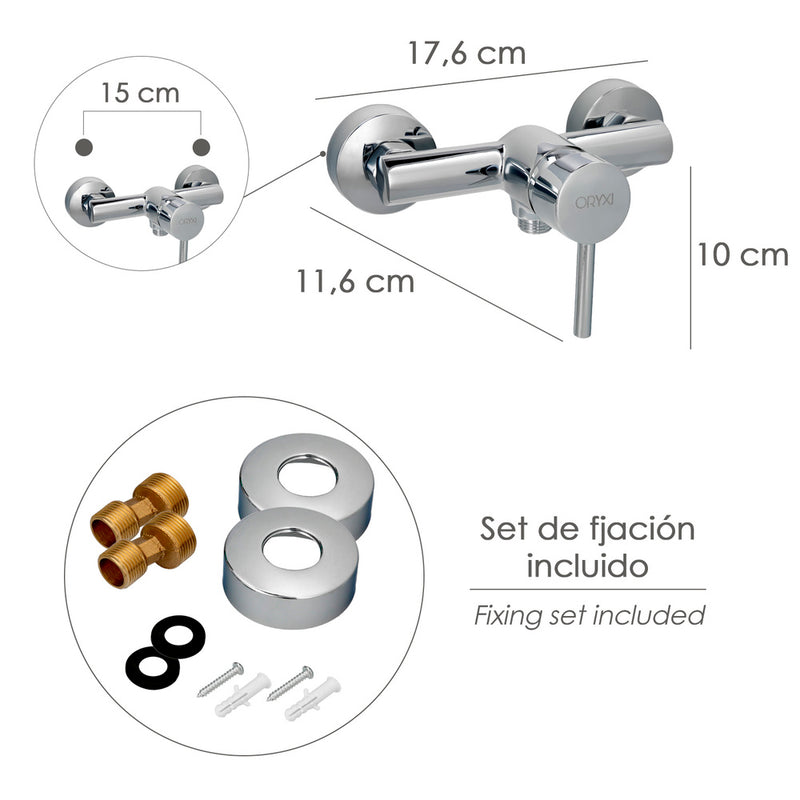 Monomando ducha "dresde" mezclador central grifo baño, grifo encimera, grifo cocina, grifo mezclador. cartucho ceramico ø 35 mm