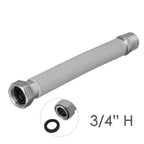 Extendable corrugated stainless steel water pipe. Length from 22.5 to 30 cm, 3/4" connections