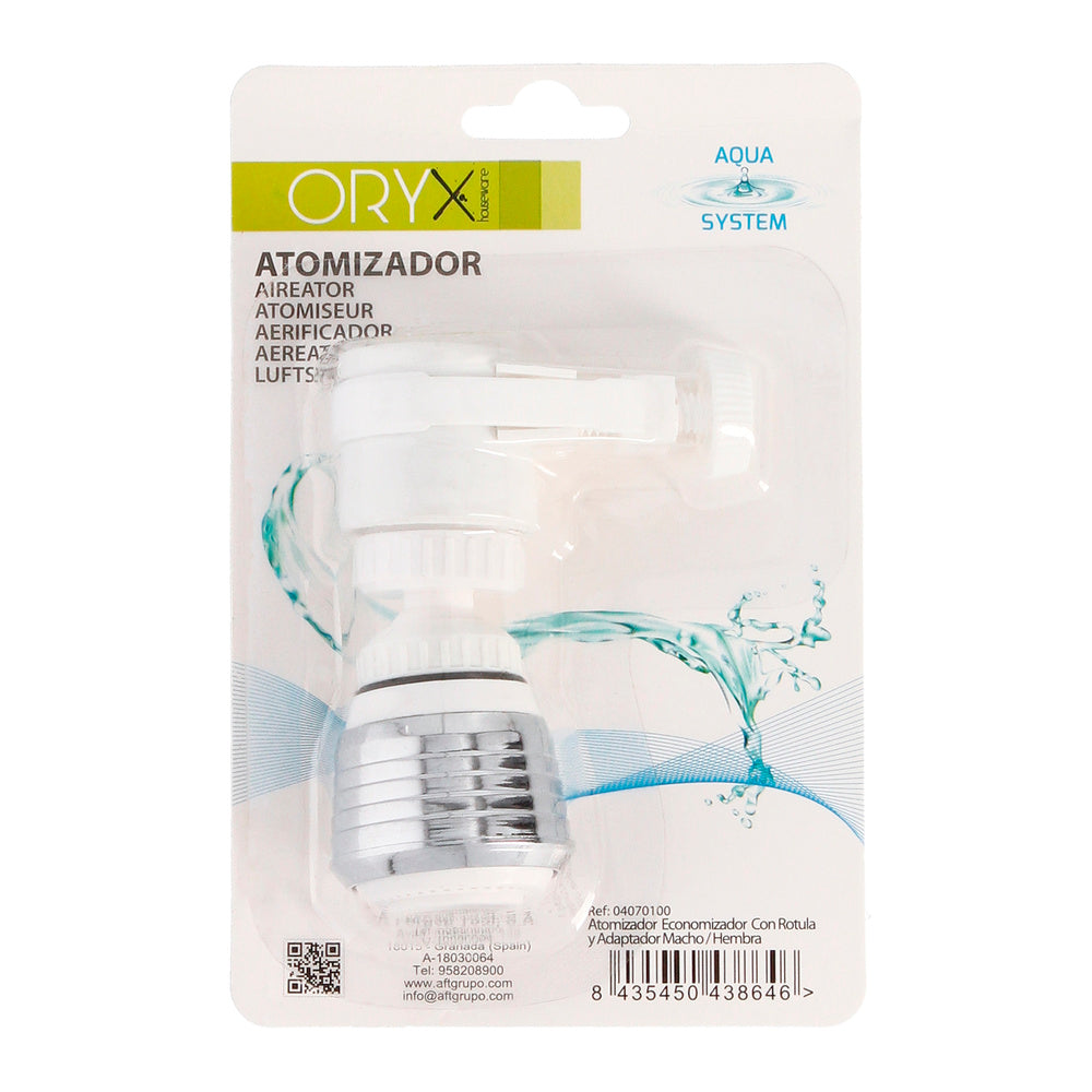 Economical aerator with ball joint with male/female adapter