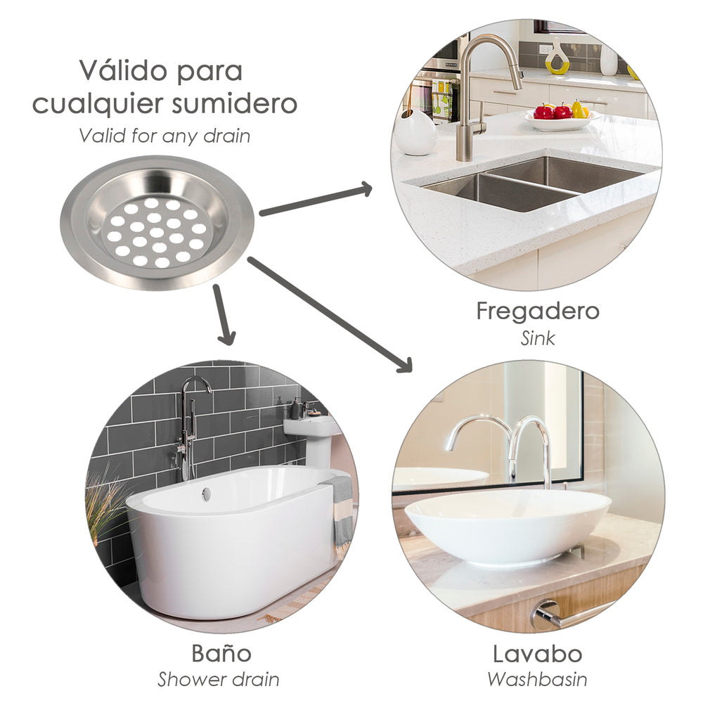 Stainless steel sink strainer / kitchen sink filter 6 cm