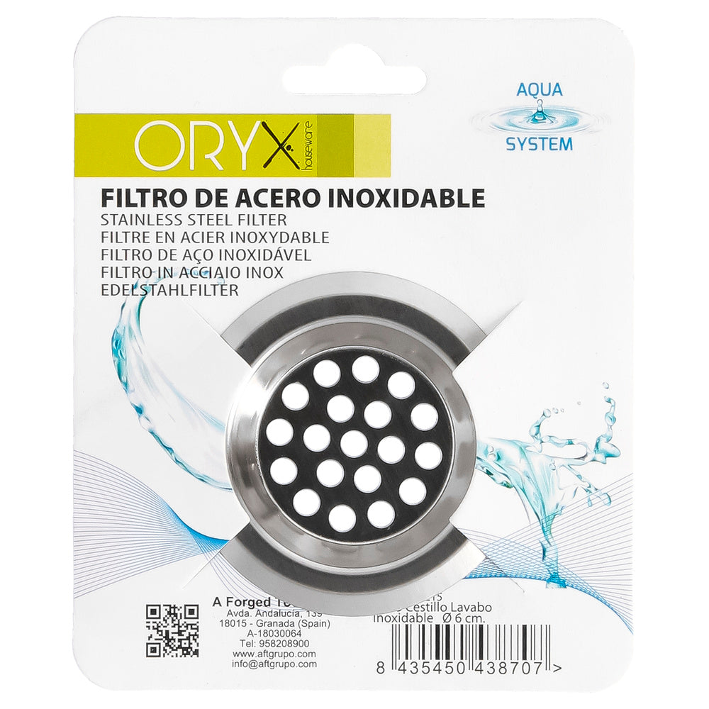 Filtro cestillo para lavabo / fregadero inoxidable 6 cm