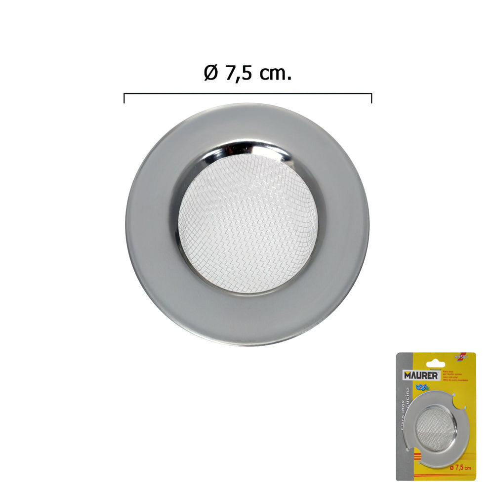 Stainless steel mesh basket strainer for sink / basin 7.5 cm