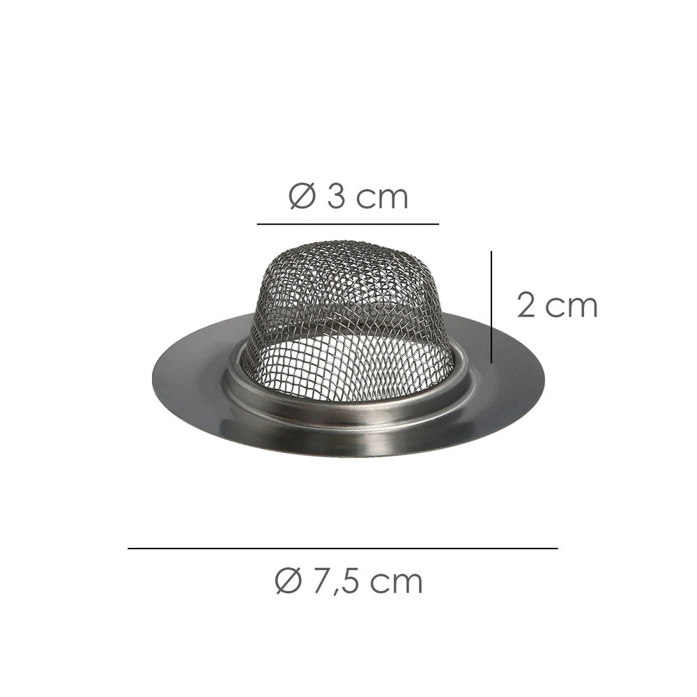 Filtro cestillo malla para lavabo / fregadero inoxidable ø 7,5 cm.