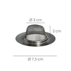 Filtro cestillo malla para lavabo / fregadero inoxidable ø 7,5 cm.