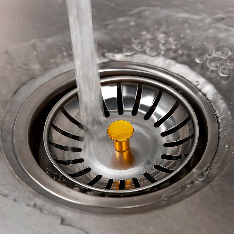 Tapon valvula cesta para fregadero inoxidable click clack  ø 8 cm