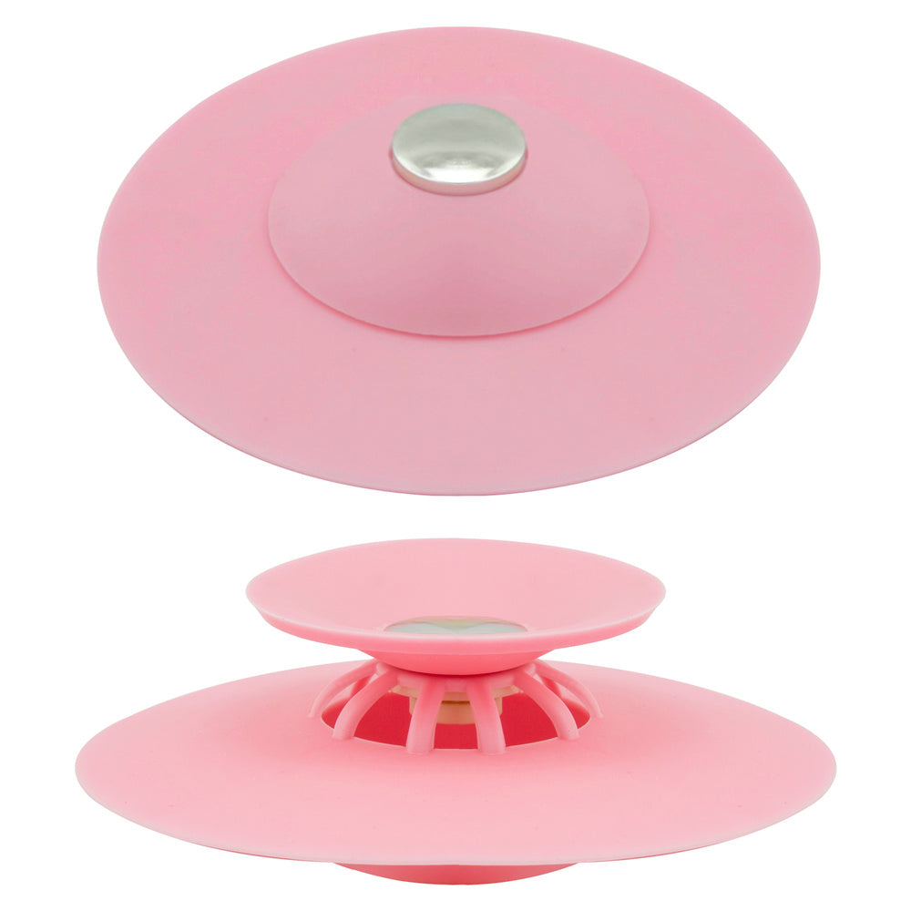 Universal sink and bathtub stopper silicone with basket ø 10 cm