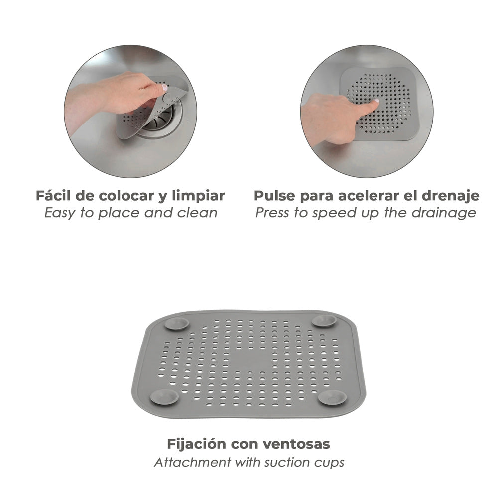 Silicone drain protector kitchen bathroom 145 x 145 mm