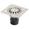 Stainless steel floor drain 150x150 mm with 43 mm outlet