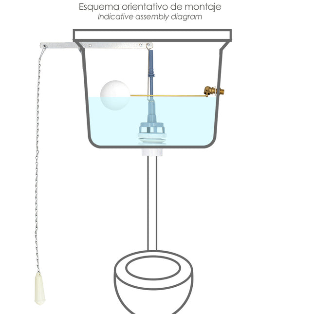 Bolsa de accesorios cisterna alta, accesorios de WC alto, mecanismo cisterna alta,