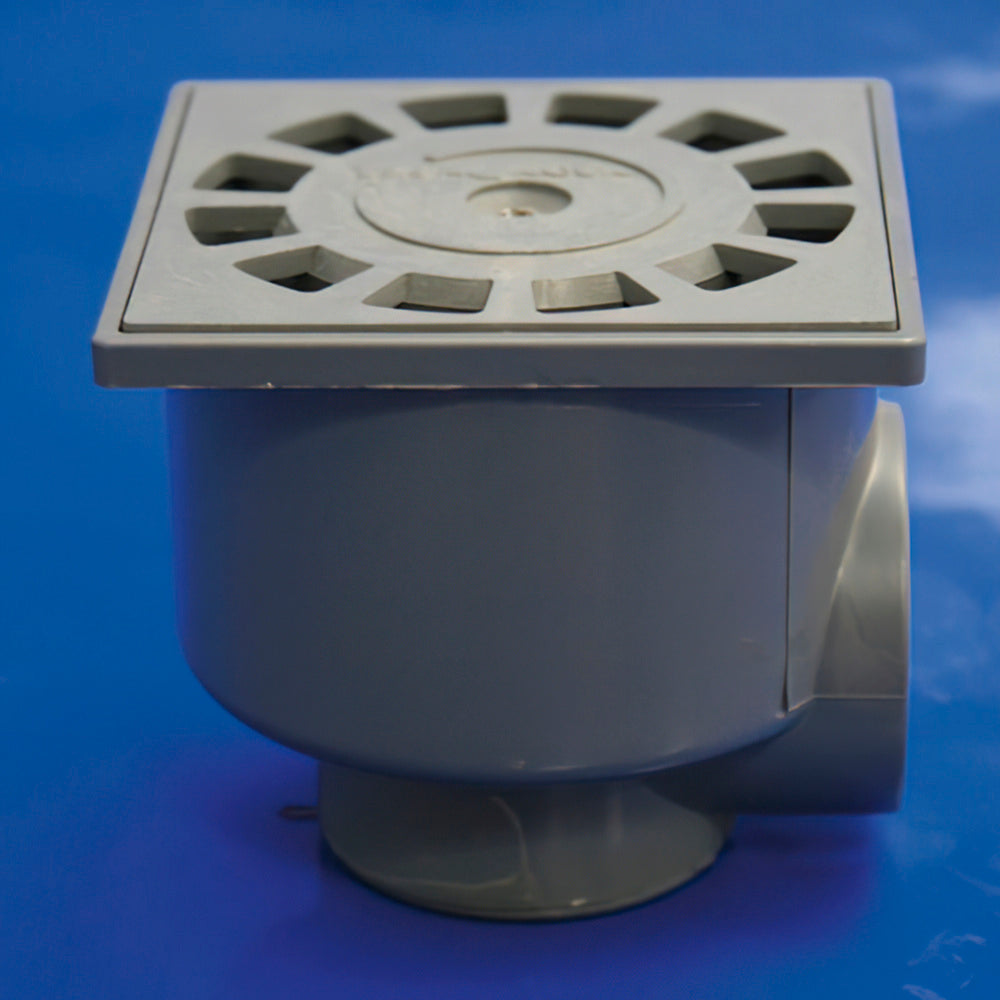 PVC siphon floor drain t-87 10x10 50-40 v-h