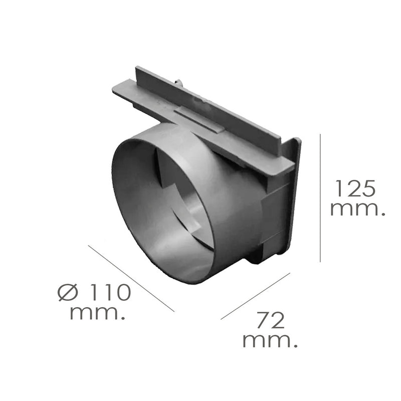 Tapa para canaleta garaje con salida ø 110 mm