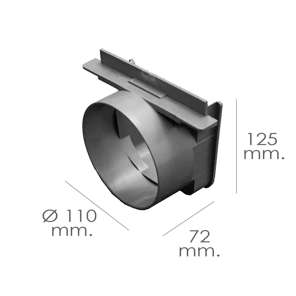 Tampa de escoamento de garagem com saída de ø 110 mm