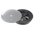 PVC siphon drain cover, T 89, ø 110 mm, with aerator, stainless steel color.