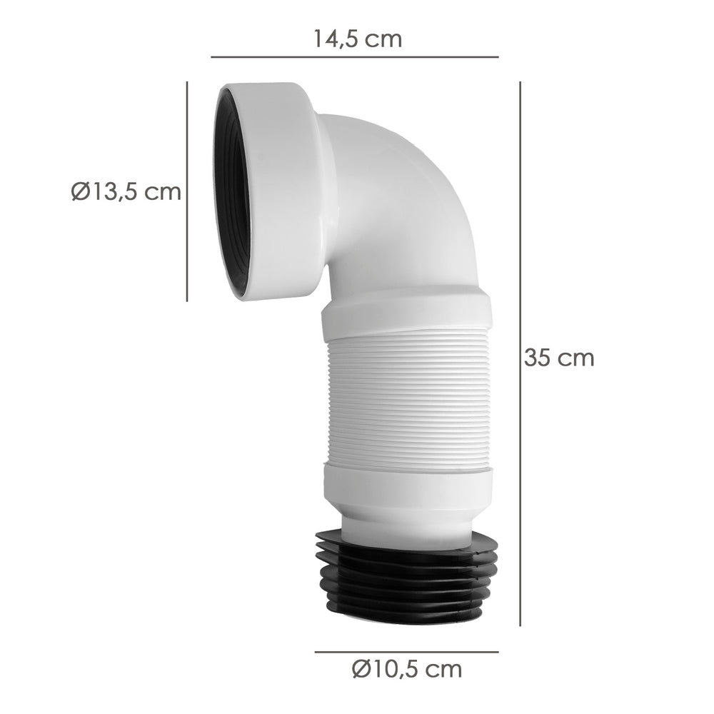 Extendable toilet connector t-138 angled