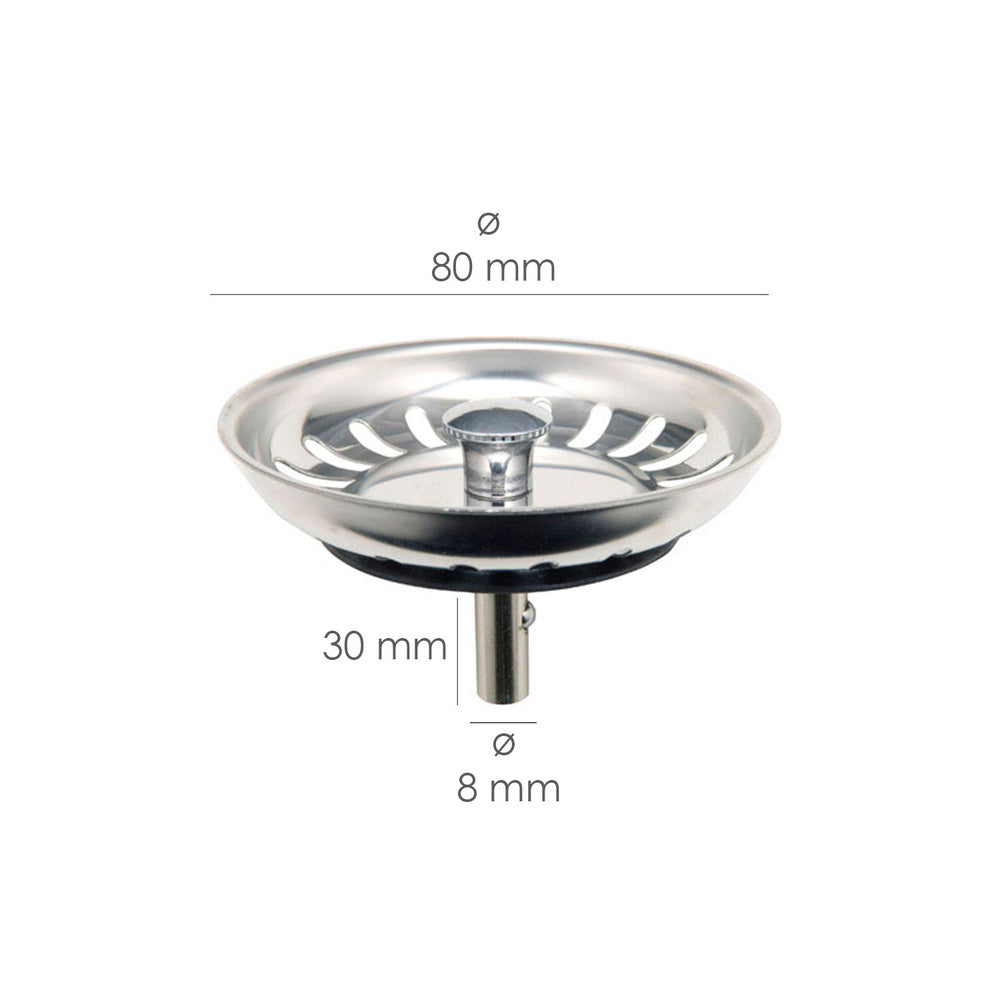 Basket strainer plug for sink, stainless steel t-93bm-115 1 1/2