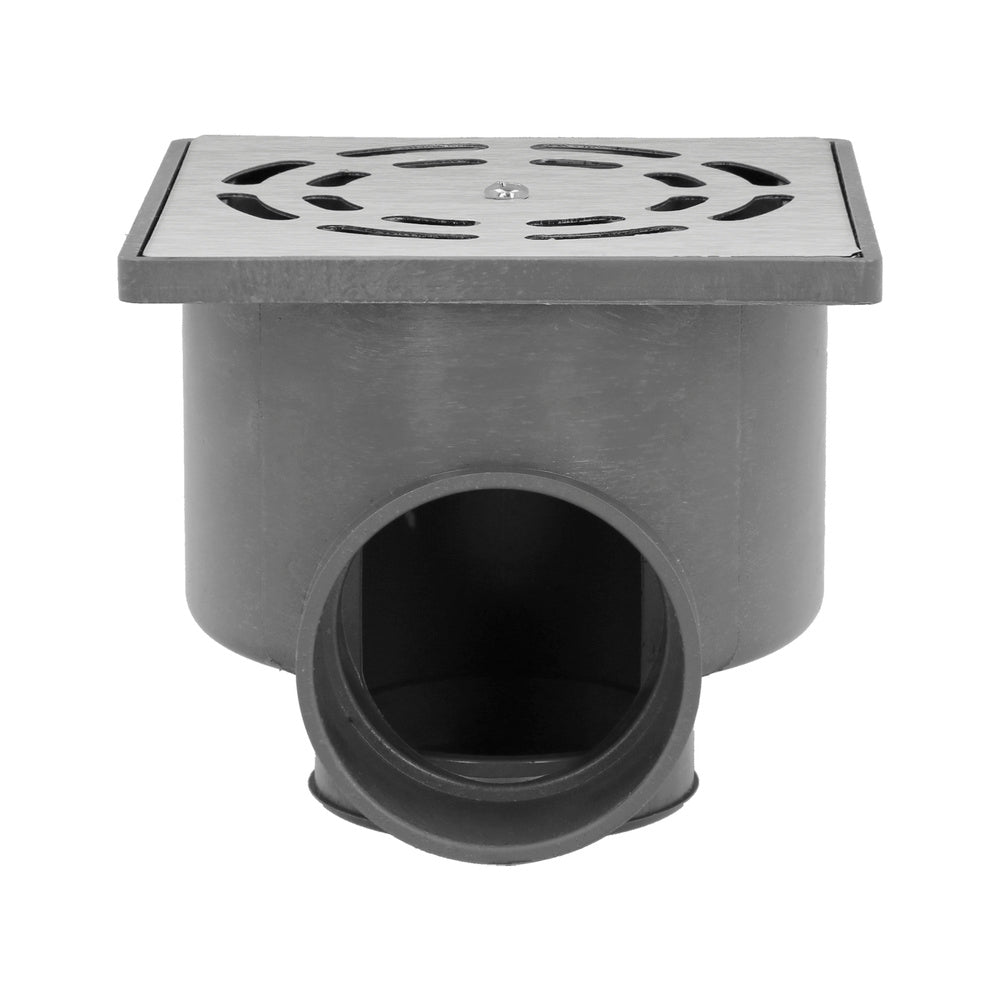 Stainless steel syphonic floor drain v-h 104x104 / 50mm