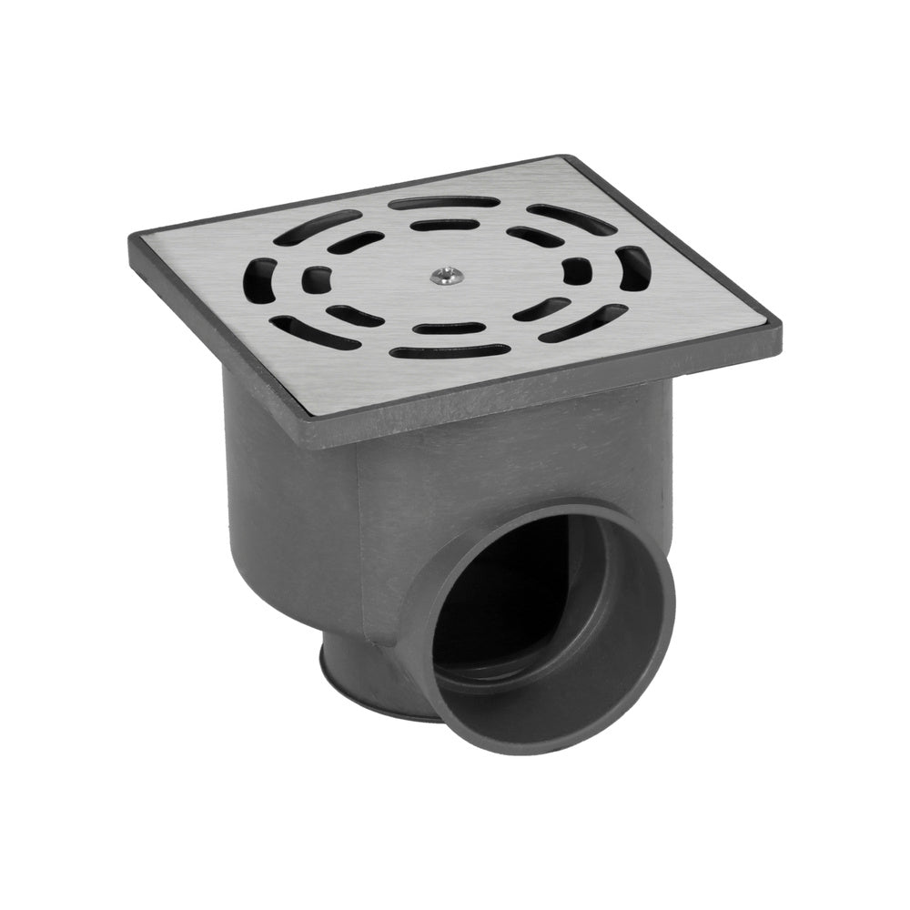 Stainless steel syphonic floor drain v-h 104x104 / 50mm