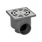 Stainless steel syphonic floor drain v-h 104x104 / 50mm