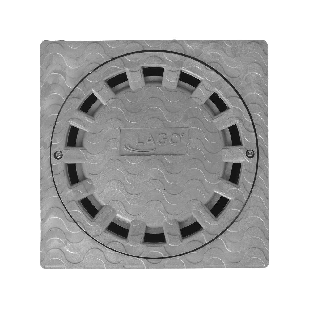 Ralo sifónico em PVC 20x20 cm saída de ø 90 / 110 mm