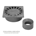 Sumidouro sifónico em PVC 25x25 cm saída de ø 90 / 110 mm esgoto, ralo, sumidouro, sarjeta,