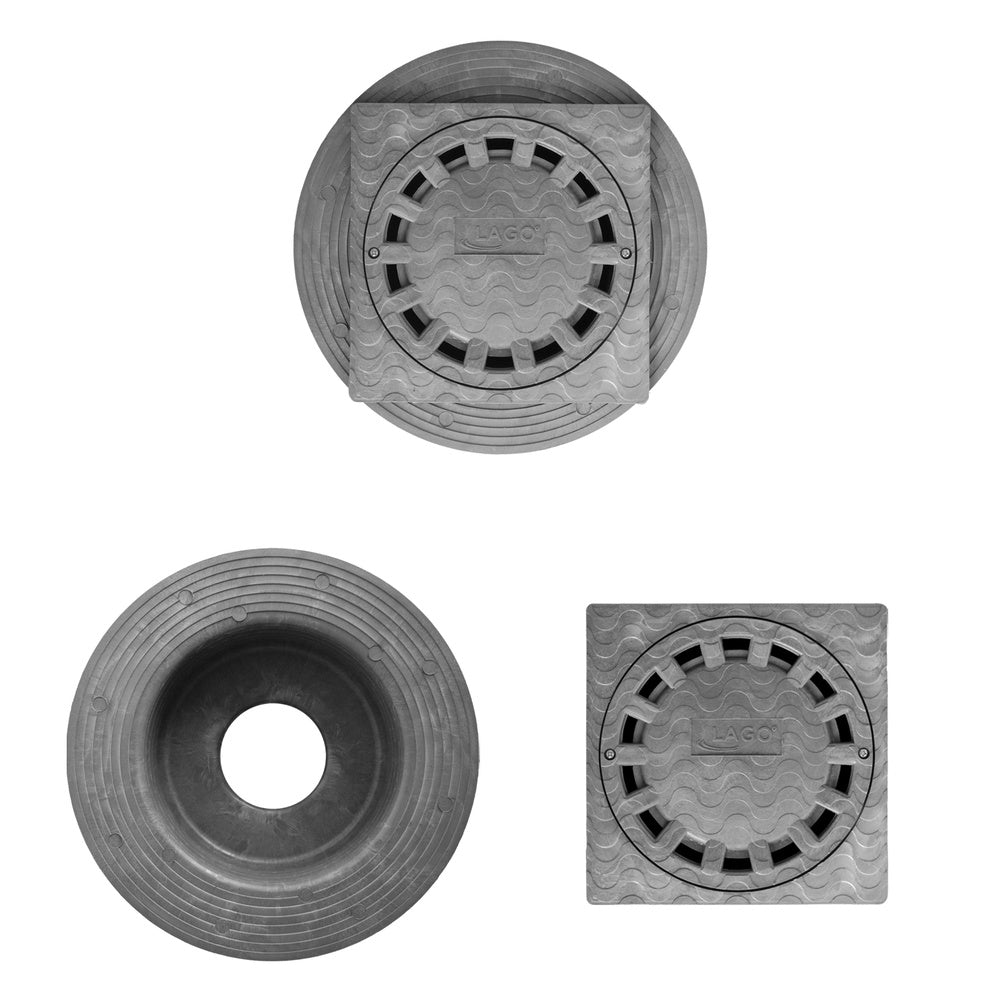 PVC Siphonic Floor Drain 200x200 mm / Outlet ø 90-110 mm