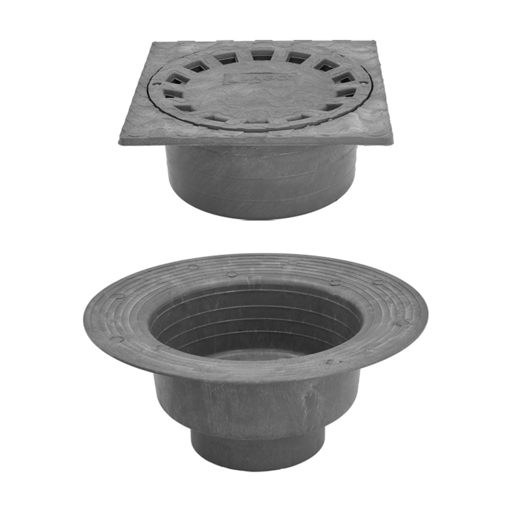PVC Siphonic Floor Drain 200x200 mm / Outlet ø 90-110 mm