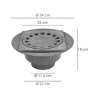 Horizontal PVC Siphonic Floor Drain 250x250 mm outlet ø 90 - 110 mm