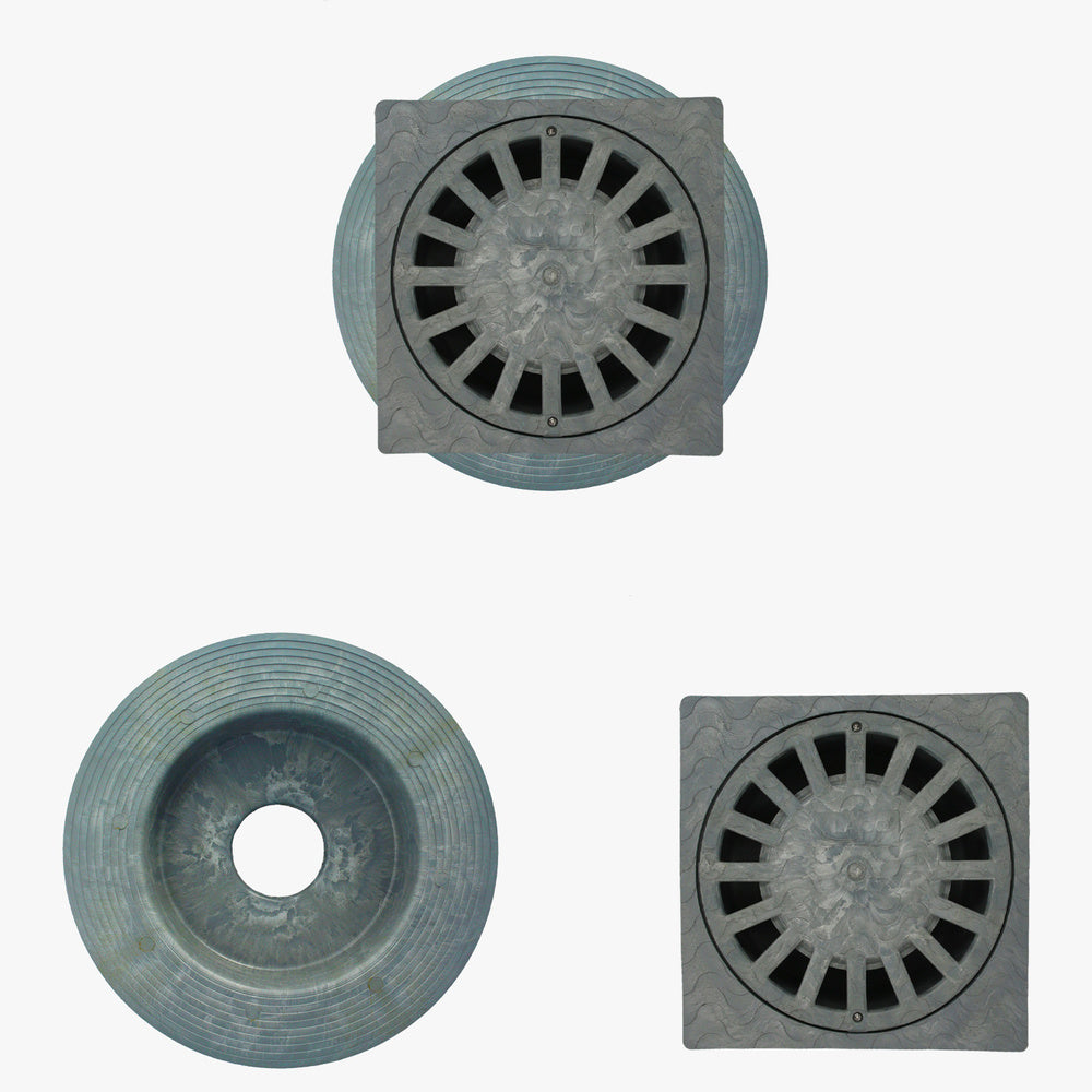 Horizontal PVC Siphonic Floor Drain 250x250 mm outlet ø 90 - 110 mm