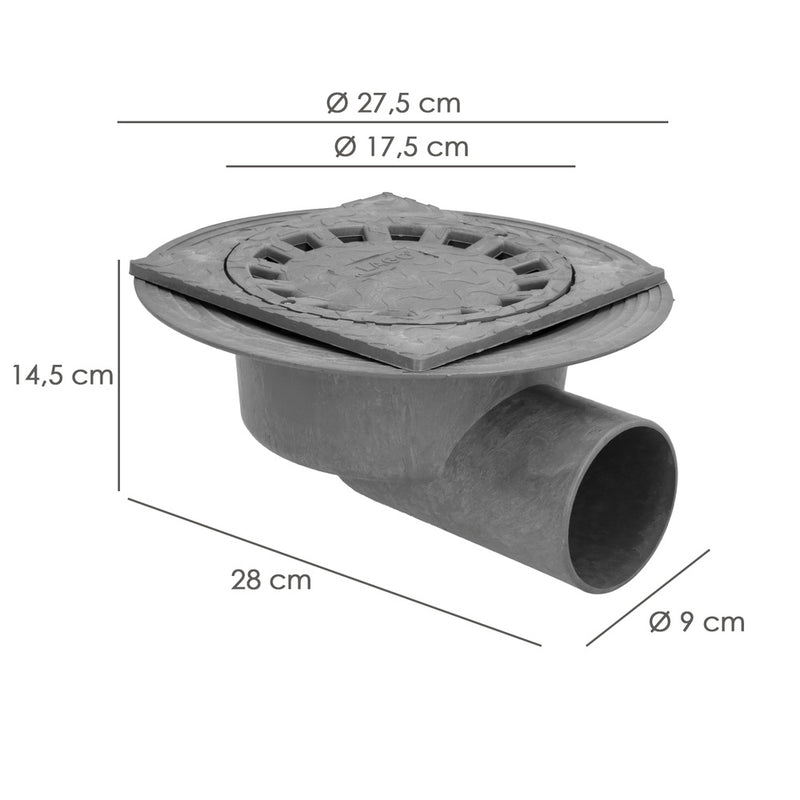 Caldereta sifonica pvc horizontal 200x200/90mm