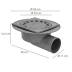 Horizontal PVC syphonic gulley 250x250/110mm
