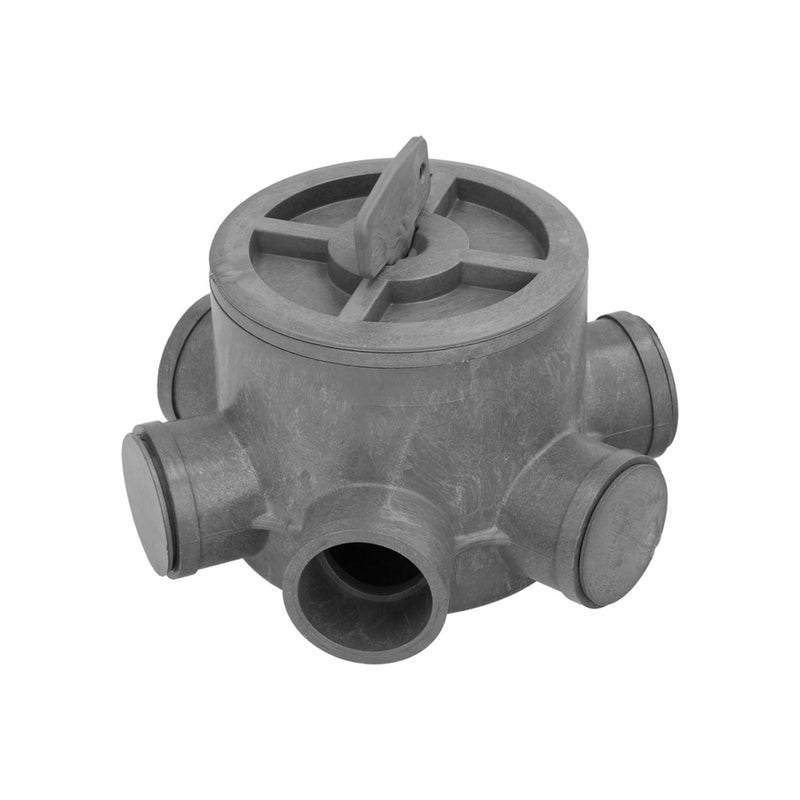 Bote sifónico PVC tuberias ø 110 mm. salidas ø 50 y 40 mm. altura 105 mm