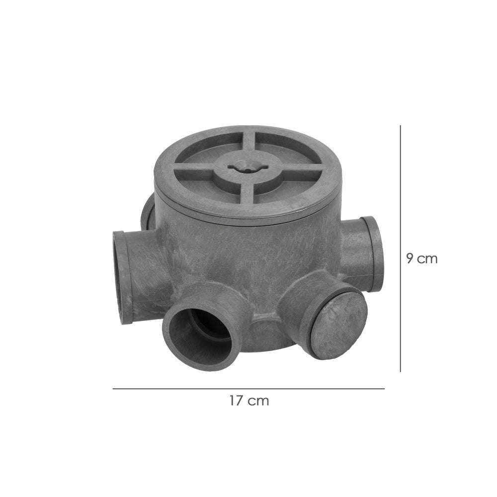 Sifão de pavimento em PVC para tubagens ø 110 mm saídas ø 50 e 40 mm altura 90 mm