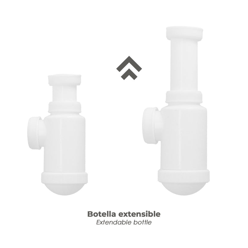 Sifon botella extensible  1 1/2  tuerca loca