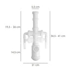 Sifão de garrafa extensível 1 1/2" saída ø 40mm 2 tomadas de máquina de lavar