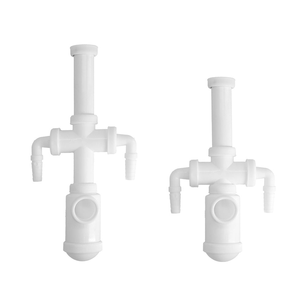 Sifão de garrafa extensível 1 1/2" saída ø 40mm 2 tomadas de máquina de lavar