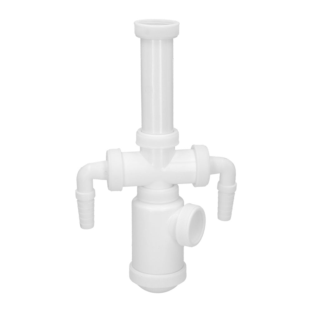 Sifão de garrafa extensível 1 1/2" saída ø 40mm 2 tomadas de máquina de lavar
