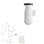 Bottle trap extensible 1 1/2 with valve and stopper