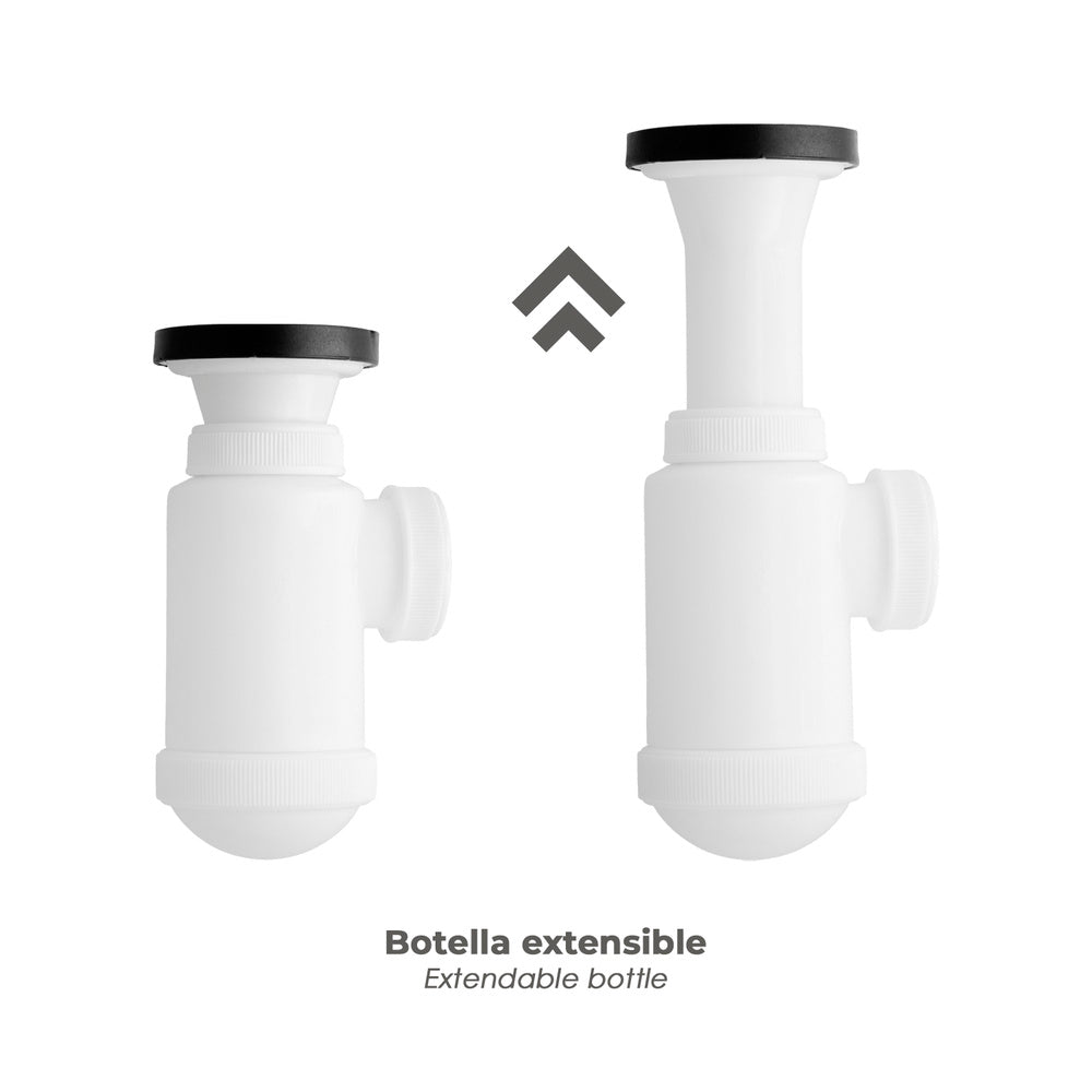 Bottle trap extensible 1 1/2 with valve and stopper