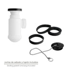 Bottle trap extensible 1 1/2 with valve and stopper