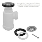 Bottle trap extensible 1 1/2 with valve and stopper