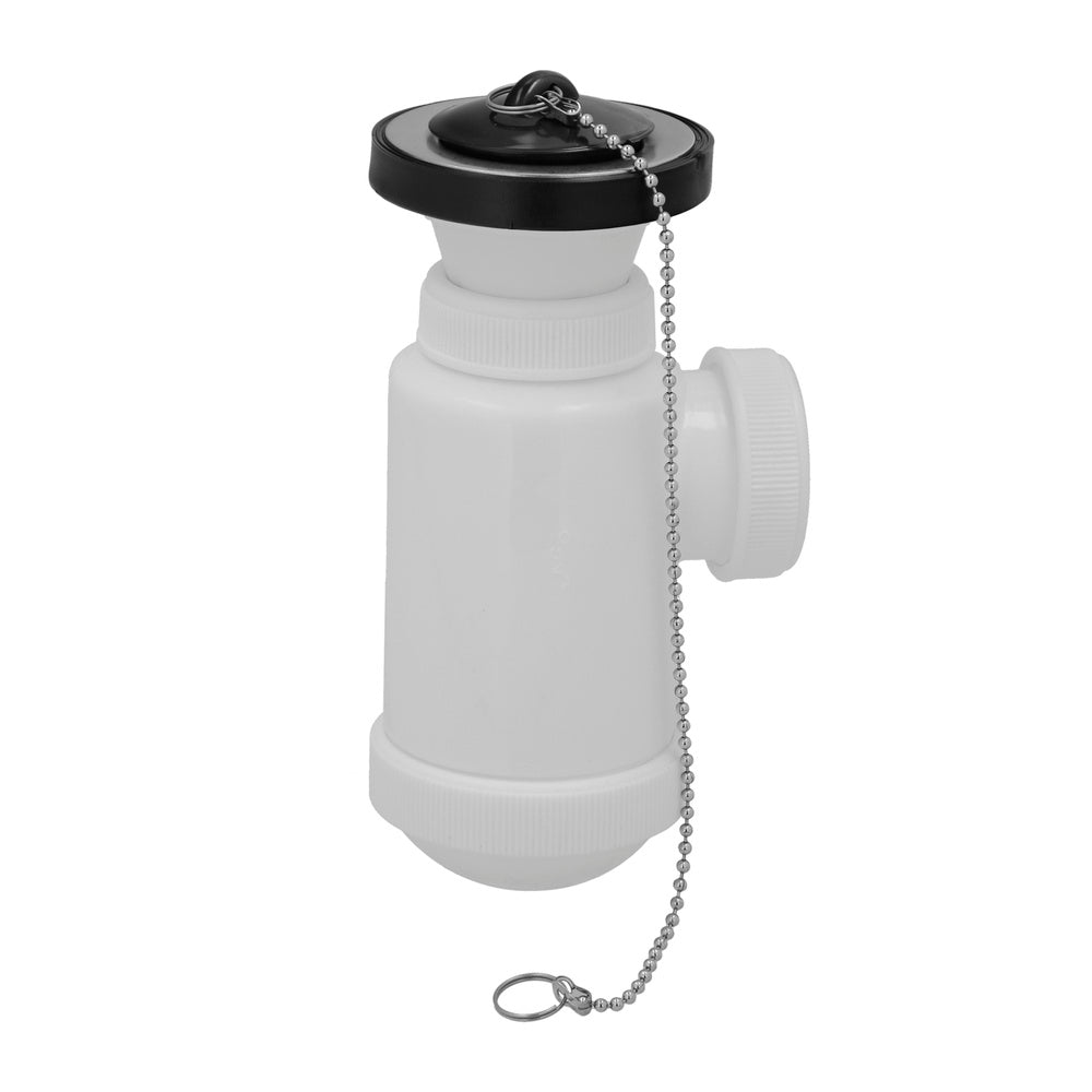 Bottle trap extensible 1 1/2 with valve and stopper