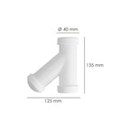 Sifão em Y, 1 1/2" saída ø 40 mm para tubos lisos