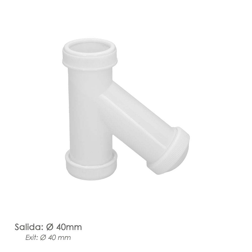 Sifão em Y, 1 1/2" saída ø 40 mm para tubos lisos