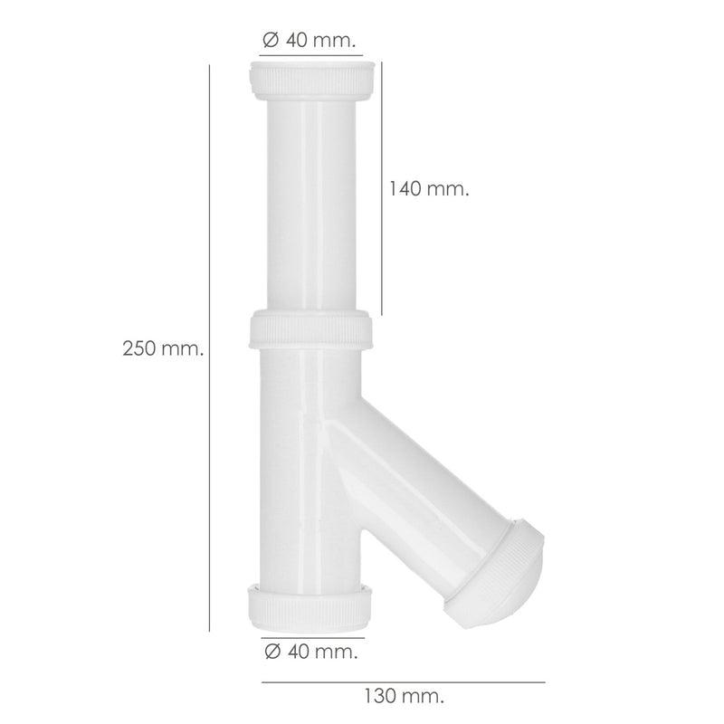 Sifon y griega extensible 1-1/2" salida de ø 40 mm. tubo liso