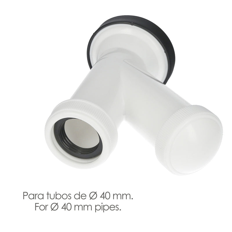 Sifon y griega con valvula y tapon 1-1/2"  salida de ø 40 mm